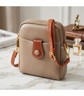Современная сумка трапеция для женщин из натуральной кожи Vintage 22271 Бежевая