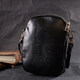 Небольшая сумка интересного формата из мягкой натуральной кожи Vintage 22338 Черная фото
