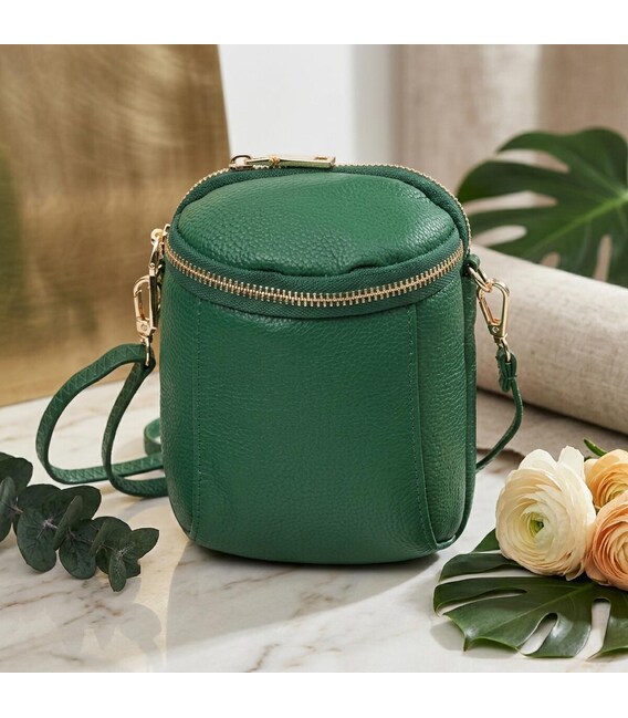 Цікава сумка для жінок з м'якої натуральної шкіри Vintage 22341 Зелена