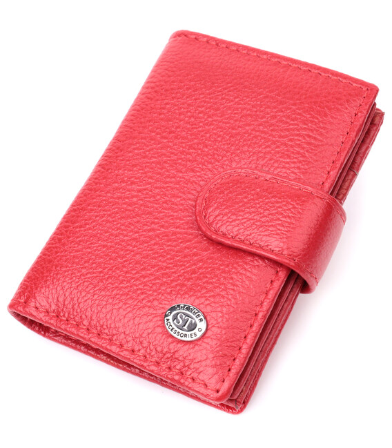Вместительная визитница из натуральной кожи ST Leather 22470 Красный фото