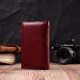 Симпатичный женский кошелек в три сложения из натуральной кожи ST Leather 19470 Бордовый фото