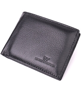 Удобное мужское портмоне из натуральной кожи ST Leather 22482 Черный фото