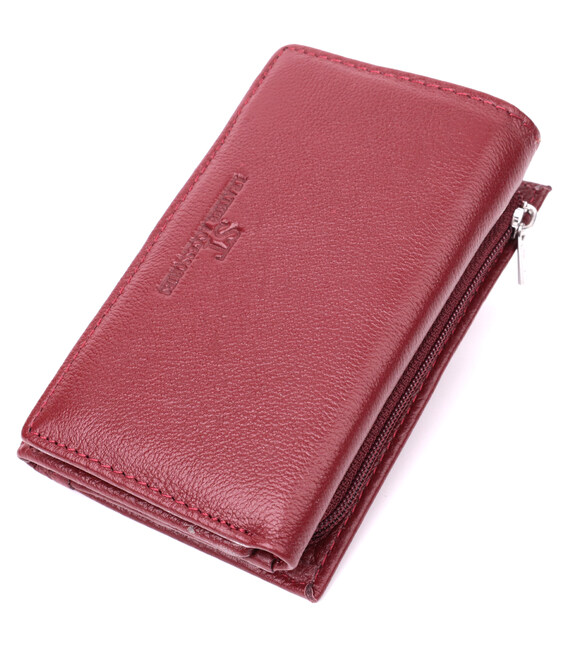 Кожаный женский кошелек в три сложения ST Leather 22489 Бордовый фото