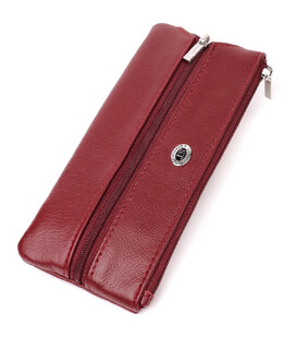 Містка ключниця з натуральної шкіри ST Leather 22508 Бордовий