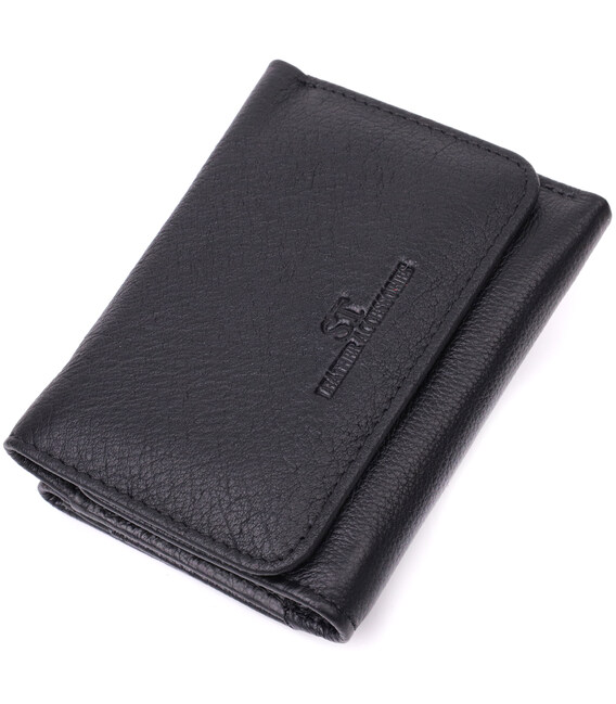 Шкіряний лаконічний гаманець для жінок ST Leather 22506 Чорний