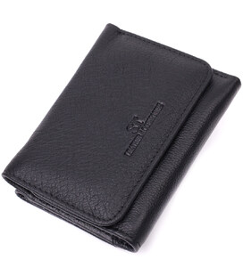 Шкіряний лаконічний гаманець для жінок ST Leather 22506 Чорний