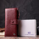 Вертикальный женский кошелек-клатч из натуральной кожи ST Leather 22535 Бордовый фото