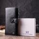 Лаконичный женский вертикальный кошелек-клатч из натуральной кожи ST Leather 22537 Черный фото