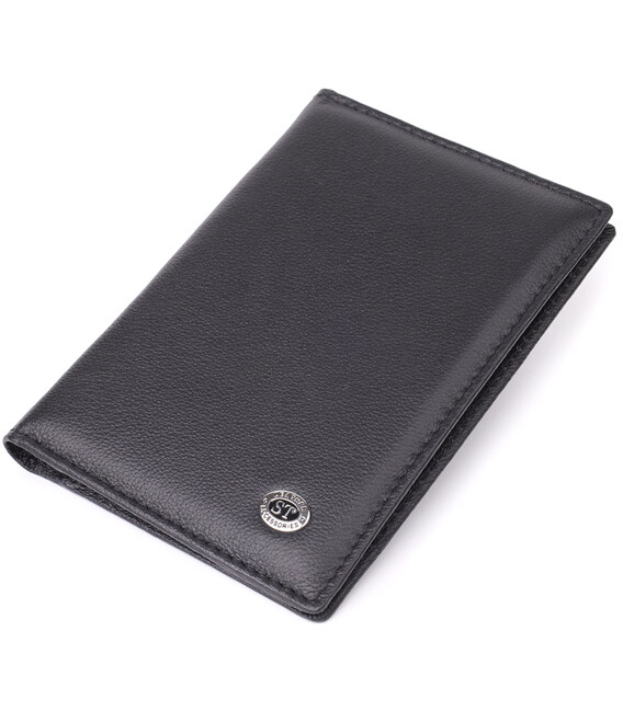 Стильная обложка на паспорт универсального формата из натуральной кожи ST Leather 23078 Черный фото