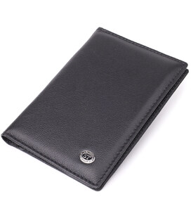 Стильная обложка на паспорт универсального формата из натуральной кожи ST Leather 23078 Черный фото