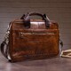 Деловая мужская сумка из зернистой кожи Vintage 14837 Коричневая фото