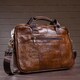 Деловая мужская сумка из зернистой кожи Vintage 14837 Коричневая фото