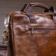Деловая мужская сумка из зернистой кожи Vintage 14837 Коричневая фото