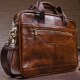 Деловая мужская сумка из зернистой кожи Vintage 14837 Коричневая фото