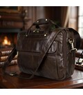 Кожаная сумка для ноутбука работы и документов Vintage 14247 Коричневая