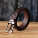 Ремень мужской CROCODILE LEATHER 18178 из натуральной кожи крокодила Коричневый фото