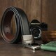 Ремень мужской с затемненной пряжкой механика Vintage 20225 Коричневый фото