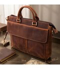 Шкіряний портфель для ноутбука роботи та документів Vintage 14066 Коричневий