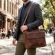 Кожаный портфель для ноутбука работы и документов Vintage 14066 Коричневый фото