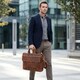Кожаный портфель для ноутбука работы и документов Vintage 14066 Коричневый фото