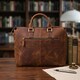 Кожаный портфель для ноутбука работы и документов Vintage 14066 Коричневый фото