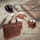 Кожаный портфель для ноутбука работы и документов Vintage 14066 Коричневый фото
