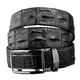 Ремень-автомат CROCODILE LEATHER 18236 из натуральной кожи крокодила (каймана) Черный фото