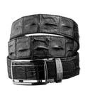 Ремень-автомат CROCODILE LEATHER 18236 из натуральной кожи крокодила (каймана) Черный