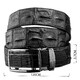 Ремень-автомат CROCODILE LEATHER 18236 из натуральной кожи крокодила (каймана) Черный фото