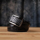 Ремень-автомат CROCODILE LEATHER 18236 из натуральной кожи крокодила (каймана) Черный фото