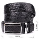 Ремень-автомат CROCODILE LEATHER 18239 из натуральной кожи крокодила Черный фото