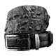 Ремень-автомат CROCODILE LEATHER 18239 из натуральной кожи крокодила Черный фото