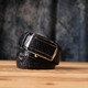 Ремень-автомат CROCODILE LEATHER 18239 из натуральной кожи крокодила Черный фото
