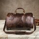 Кожаная дорожная сумка на колесах для путешествий и командировок Vintage 14254 Коричневая фото