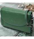 Компактна жіноча шкіряна сумка з напівкруглим клапаном Vintage 22260 Зелена