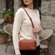 Оригинальная женская сумка с двумя ремнями из натуральной кожи Vintage 22273 Коричневый фото