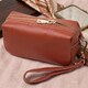 Оригинальная женская сумка с двумя ремнями из натуральной кожи Vintage 22273 Коричневый фото