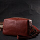 Оригинальная женская сумка с двумя ремнями из натуральной кожи Vintage 22273 Коричневый фото