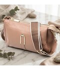 Оригинальная сумка через плече из натуральной кожи Vintage 22289 Бежевая