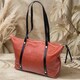 Вместительная двухцветная женская сумка из натуральной кожи Vintage 22301 Коричневая фото