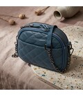 Стильная женская стеганая сумка из мягкой натуральной кожи Vintage 22327 Синяя