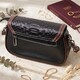 Стильная сумка для женщин с фактурным клапаном из натуральной кожи Vintage 22374 Черная фото