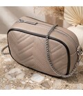 Женская вечерняя сумка на цепочке из натуральной кожи Vintage 22381 Бежевая