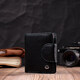 Кожаный стильный кошелек с монетницей снаружи для женщин ST Leather 19454 Черный фото