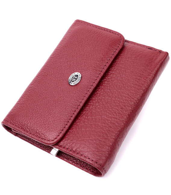 Кожаный женский кошелек с монетницей ST Leather 19480 Бордовый фото