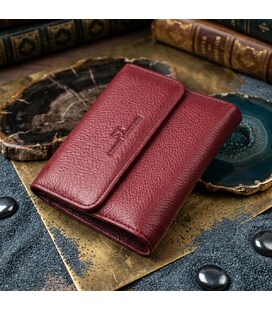 Жіночий шкіряний гаманець для карток купюр та монет ST Leather 19492 Бордовий