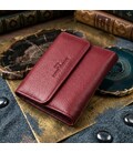 Женский кожаный кошелек для карт купюр и монет ST Leather 19492 Бордовый