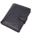 Вертикальный мужской бумажник из натуральной кожи ST Leather 22479 Черный