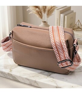 Небольшая сумка на одно отделение для стильных женщин из натуральной кожи Vintage 22604 Бежевая фото