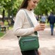Яркая женская сумка с накладным карманом из натуральной кожи Vintage 22639 Зеленая фото